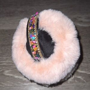 Winter Warm Soft Fuzzy Bejeweled Earmuffs – Pink | Brand New